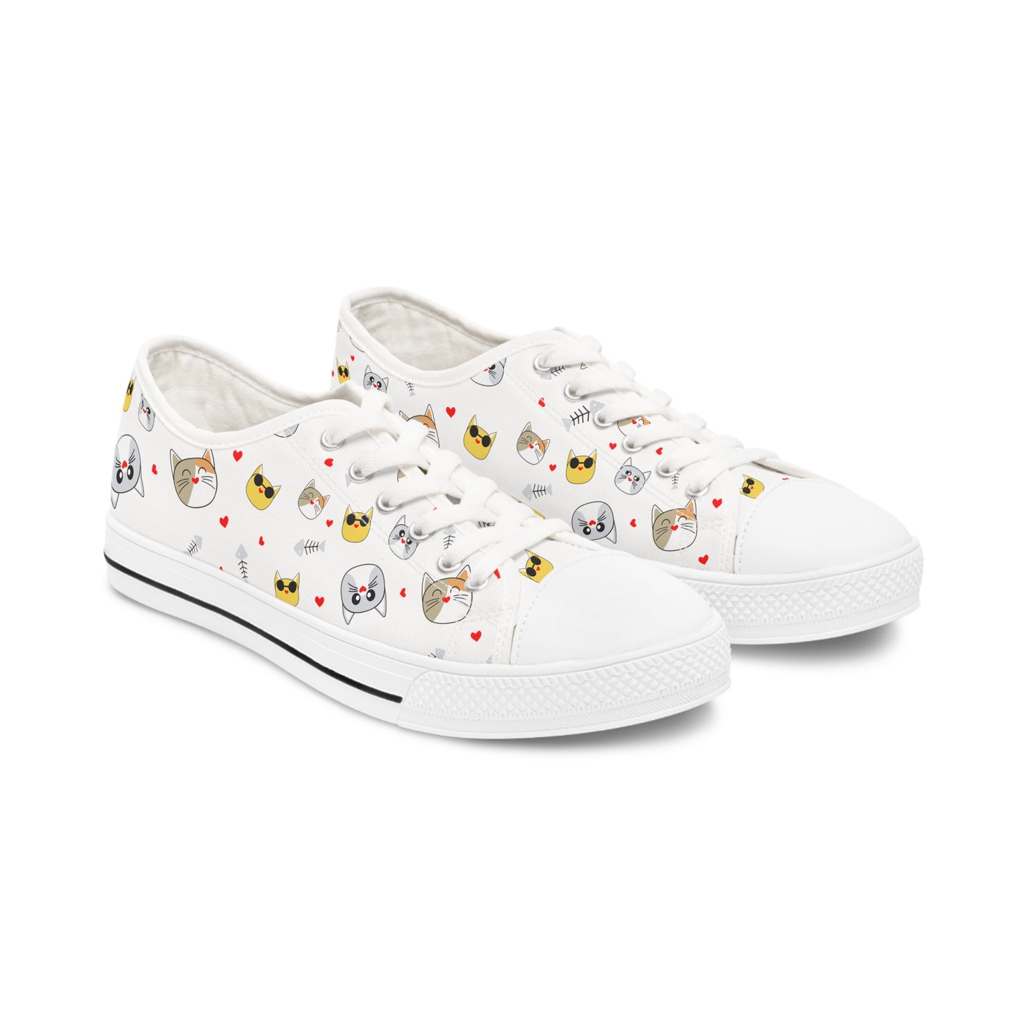 Funny Cat design Women's Low Top Sneakers