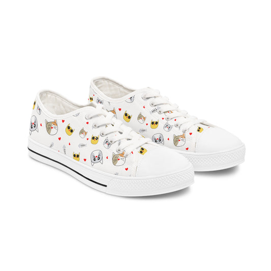 Funny Cat design Women's Low Top Sneakers