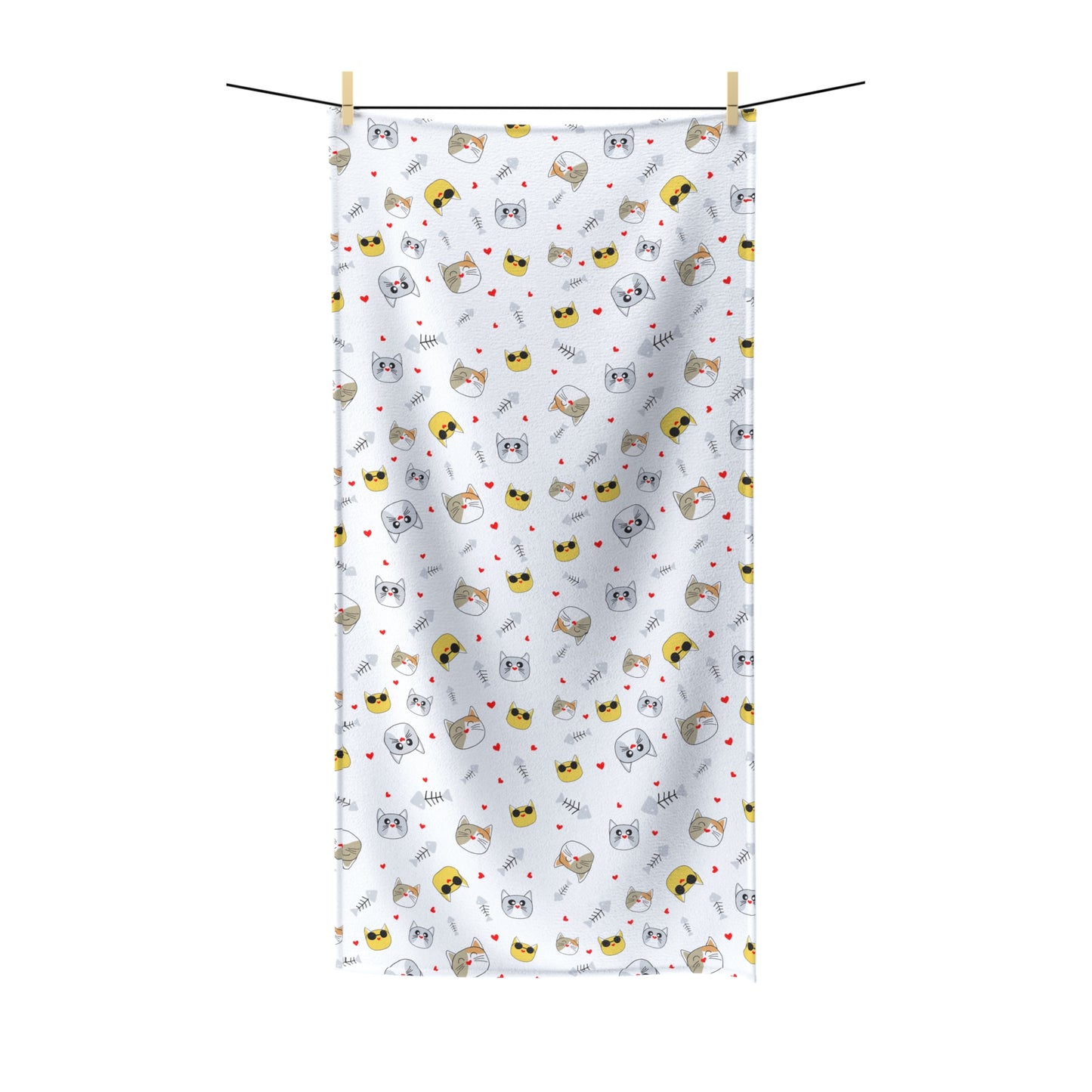 Funny Cat design Polycotton Towel