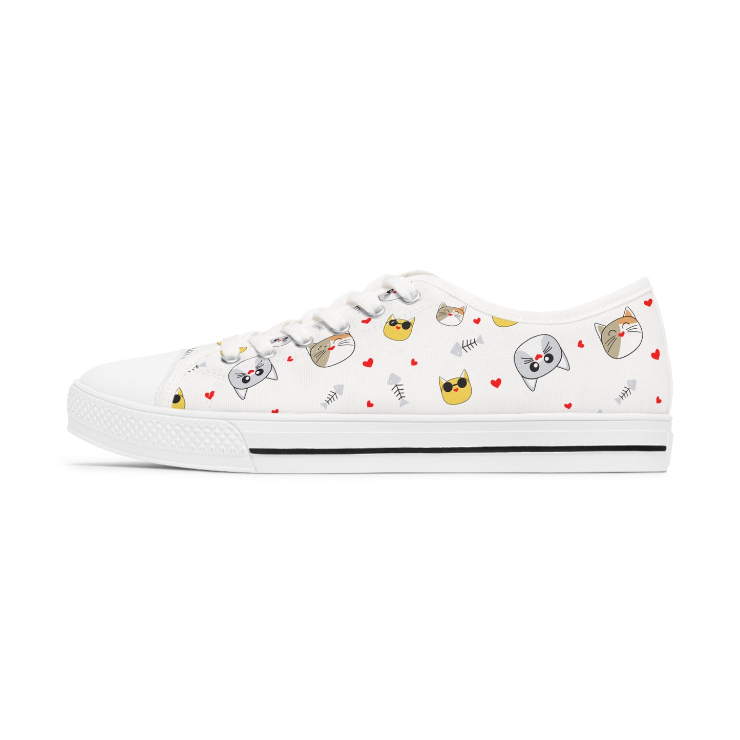 Funny Cat design Women's Low Top Sneakers