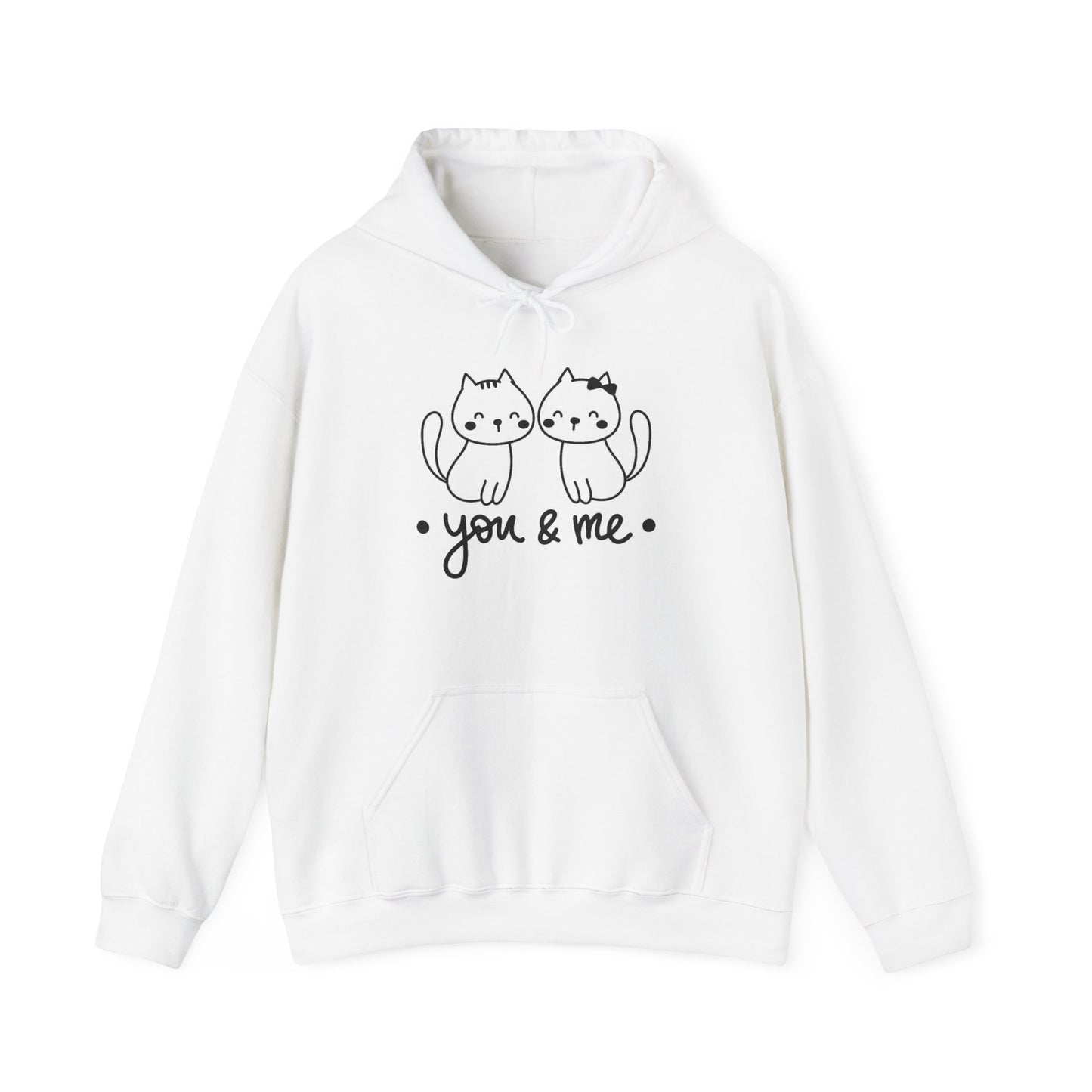 Unisex You and Me Kittens Hooded Sweatshirt