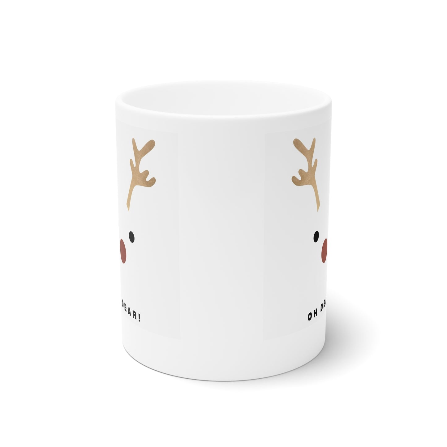 Lovely Classic Ceramic Mug with Rudolf the Red nose Reindeer sure to make you laugh every time you have a break, 11oz and 15oz