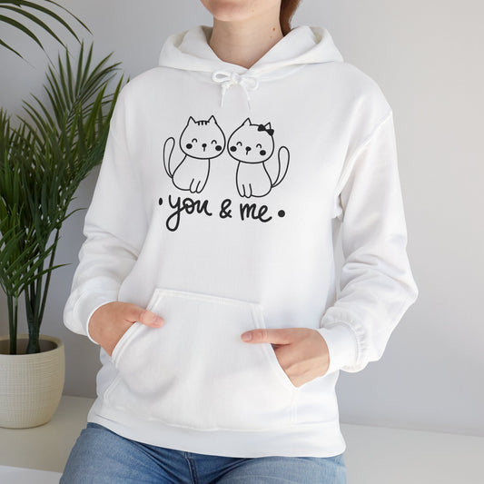 Unisex You and Me Kittens Hooded Sweatshirt